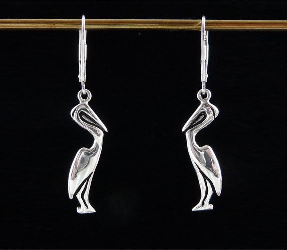 Jeff Mckenzie - Sterling Silver Heron Profile Earrings